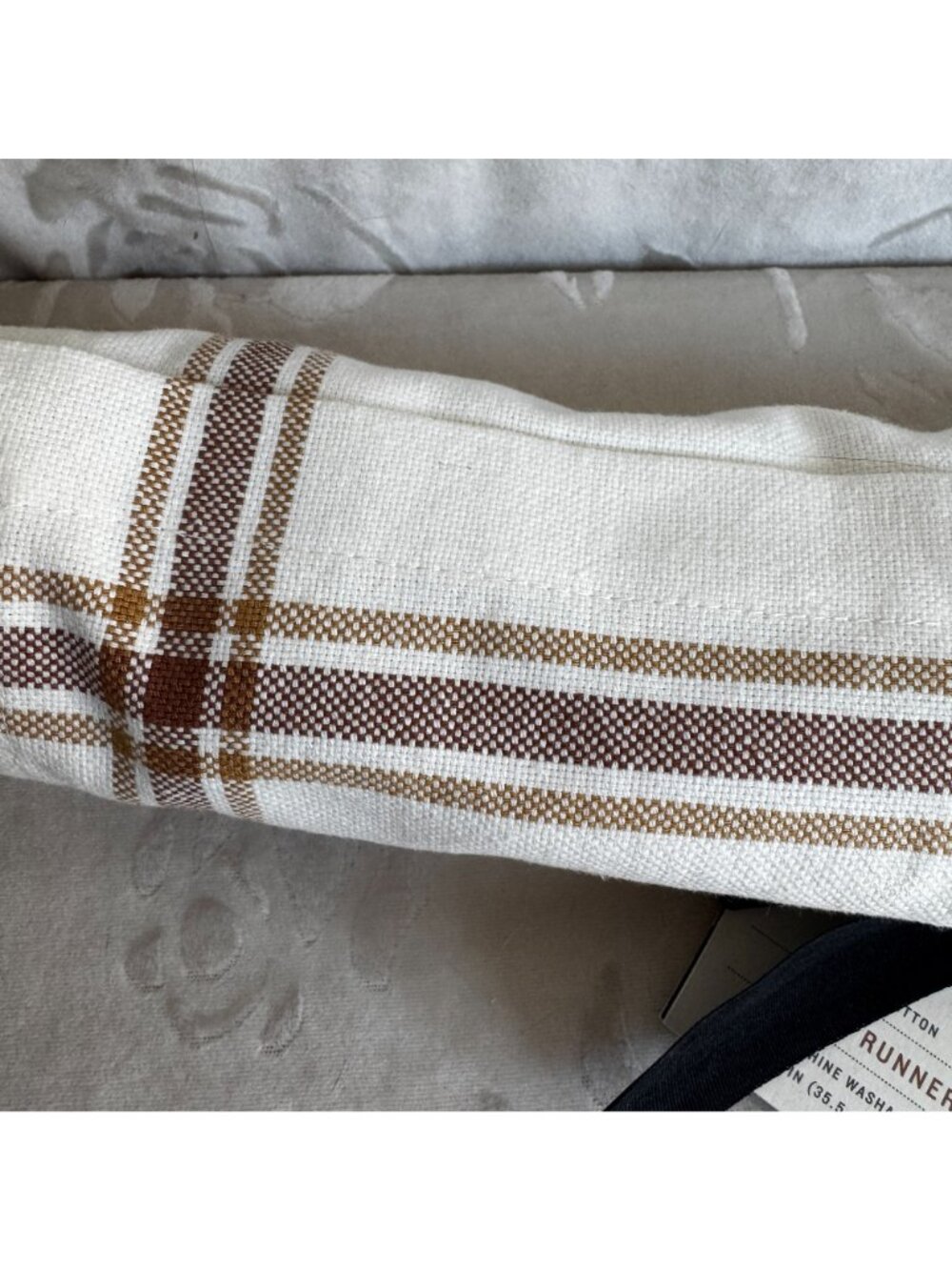 NWT Hearth and Hand with Magnolia Brown Stripe Cream Table Runner 14" x 72" - Picture 7 of 7